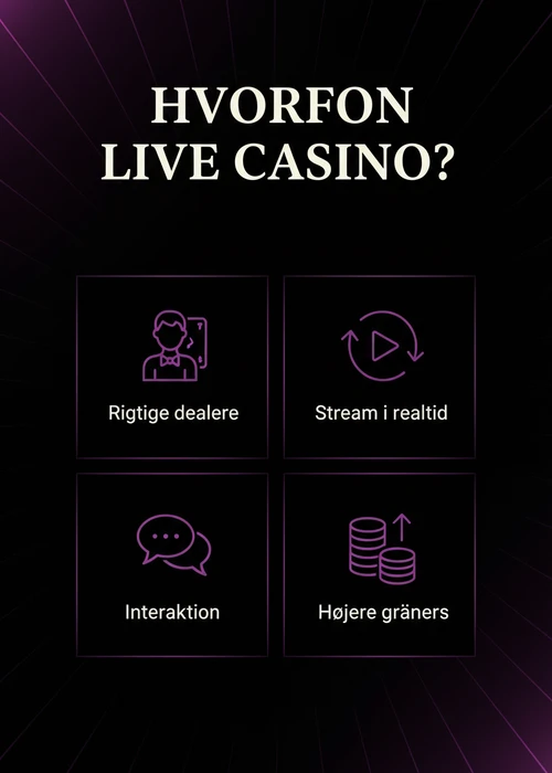 Live dealer blackjack bord med jetoner og kort på et udenlandsk casino